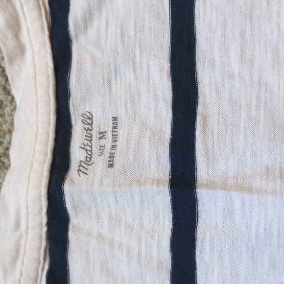 Madewell Whisper Soft cotton navy and white striped pocket tank size me… - Picture 2 of 5